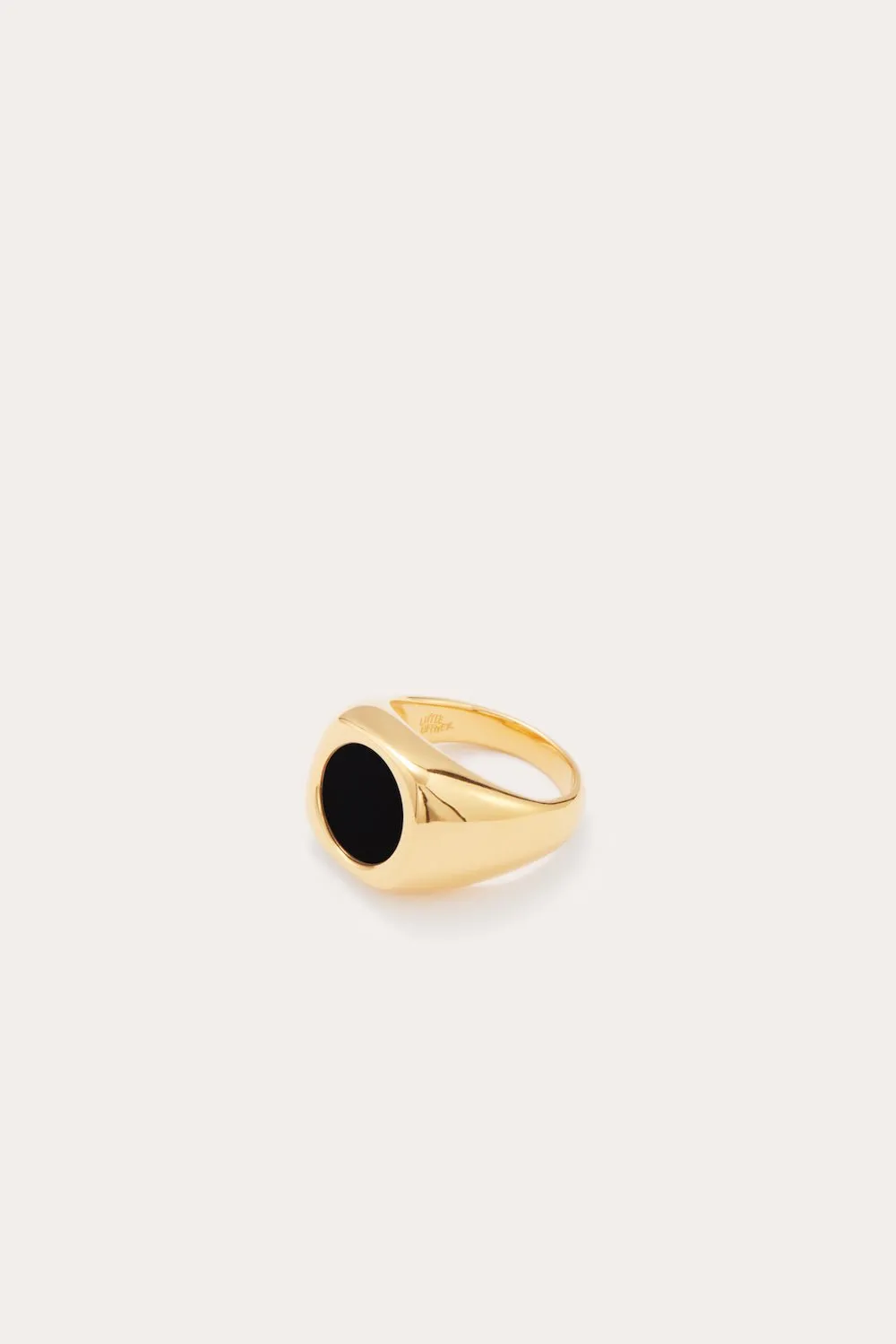 Sunken Stone Signet Ring Gold