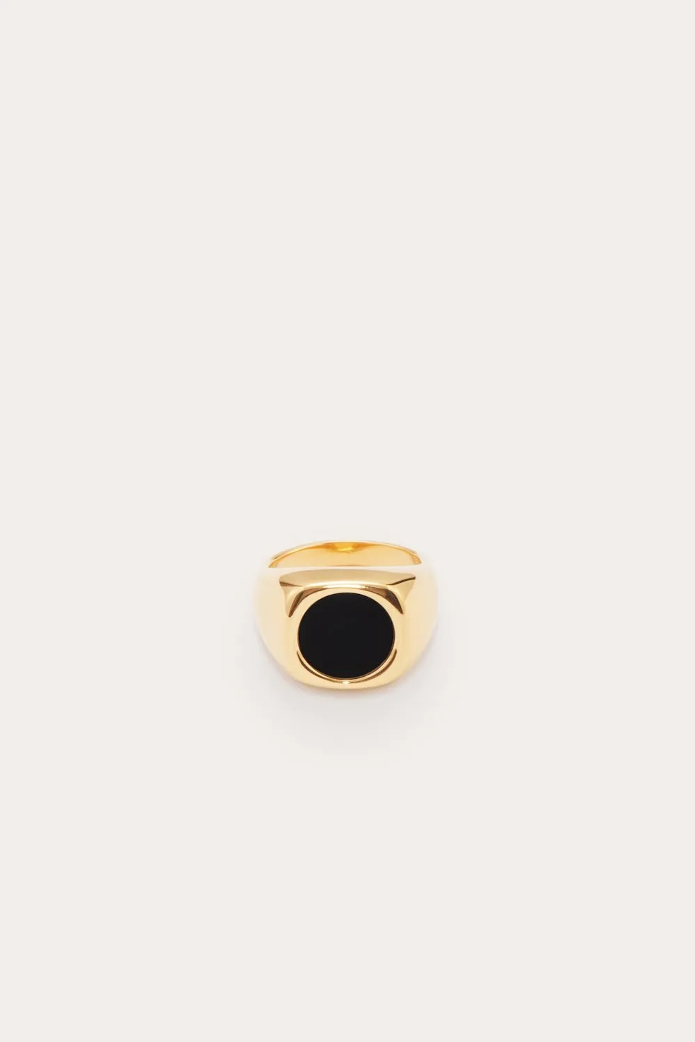 Sunken Stone Signet Ring Gold