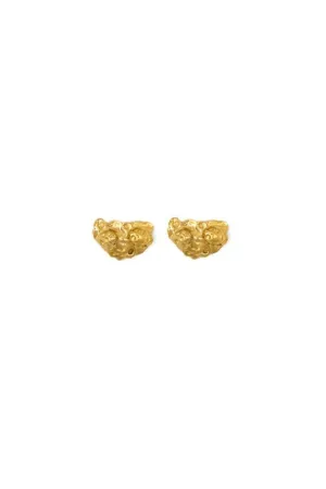 Sylvia Benson Gold "A" Dunes Stud Earrings