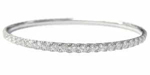 Tennis Diamond Bangle (4.94 ct Diamonds) in White Gold