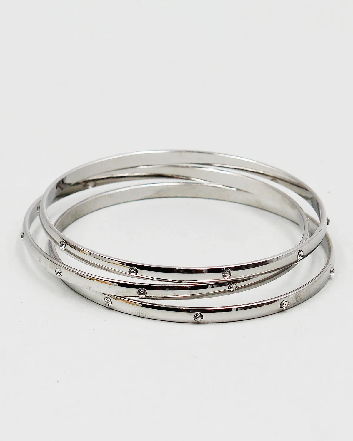 Triple Layered High Gloss Metal Bangles Set