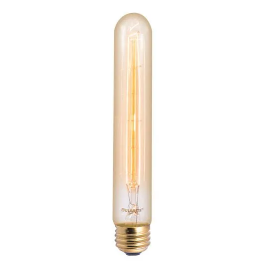 Tubular Vintage Light Bulb - 30 Watt - 7.4 in Length - Amber