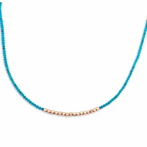 Turquoise & 14K Gold Beaded Necklace