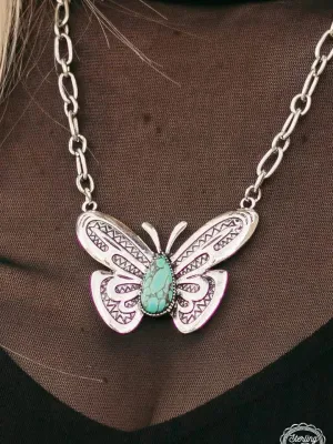 Turquoise Butterfly Necklace