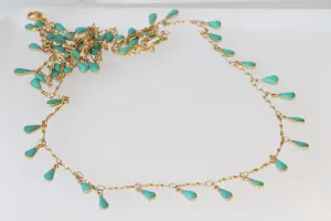 TURQUOISE FRINGES NECKLACE