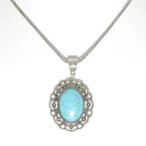 Turquoise Pendant Necklace (Vintage Oval)