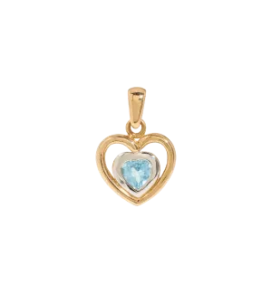 Vintage Glacier Heart Charm