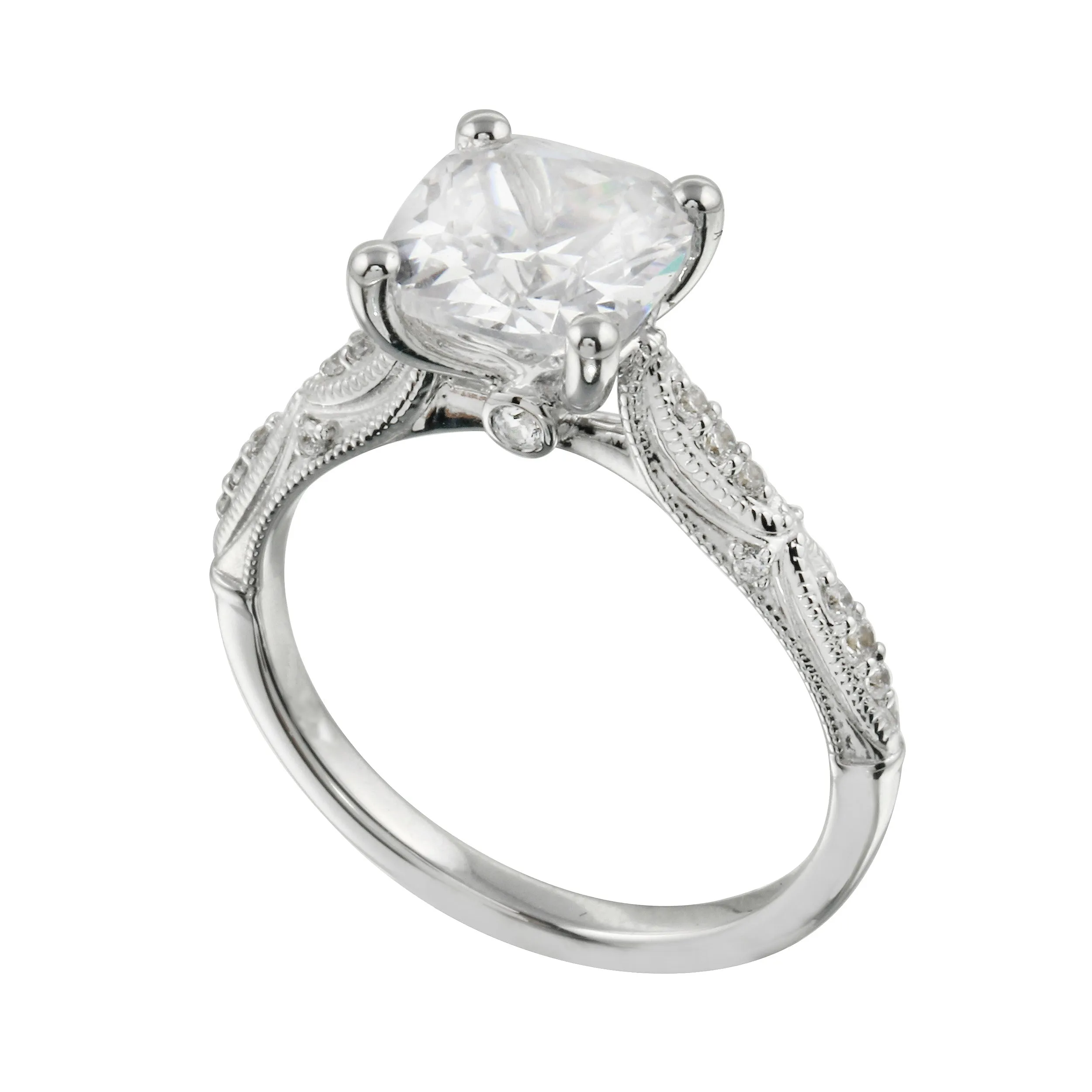 Vintage-Inspired Cushion Cut Diamond Engagement Ring