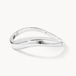 Wave Dome Bangle in Silver