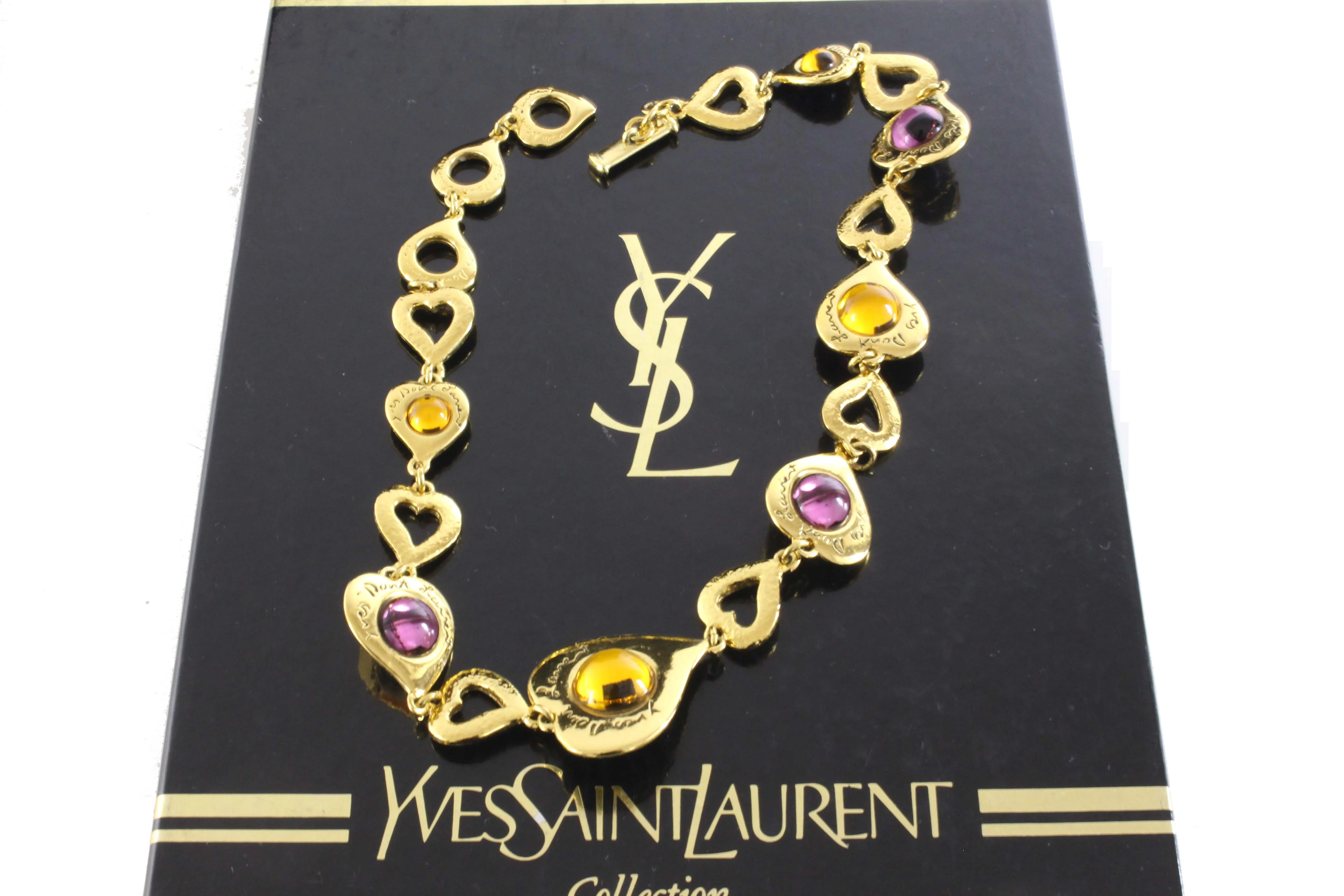 YVES SAINT LAURENT Hearts Cabochons Necklace