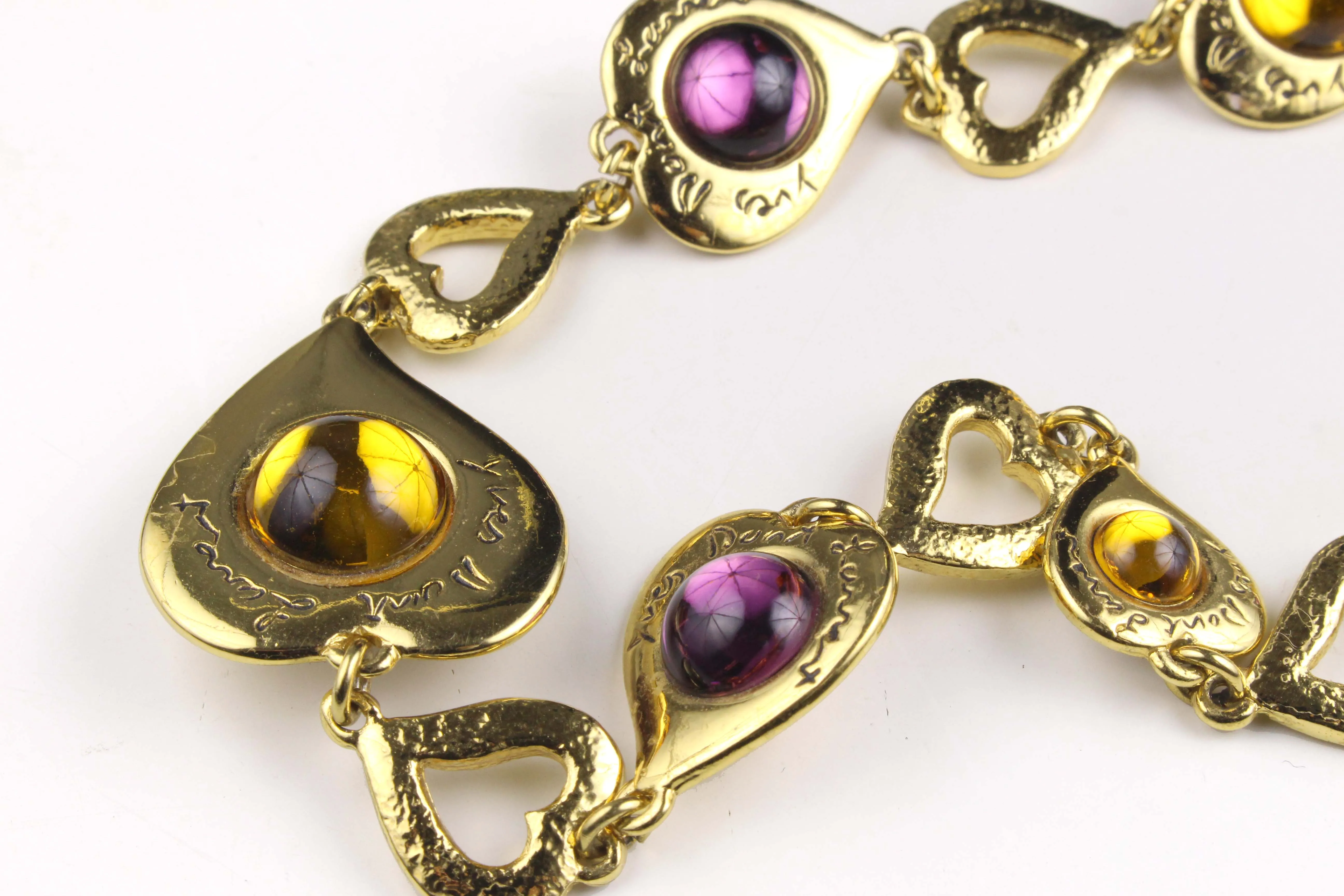 YVES SAINT LAURENT Hearts Cabochons Necklace